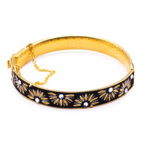 Pulsera Snowpetal Oro y Cristal